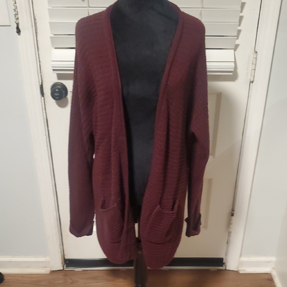 St. John's Bay Deep Burgundy Cardigan Sweater